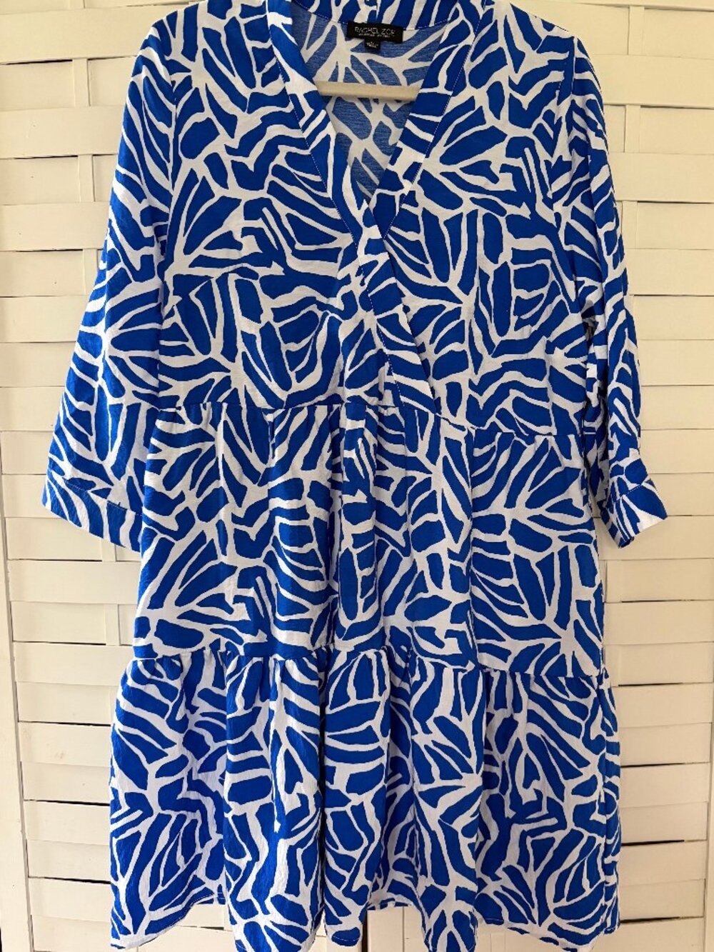 Rachel Zoe Blue & White Tiered Dress – Size L – $20